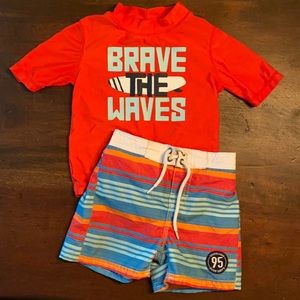 OshKosh B'gosh Red and Blue Kids Swim Set